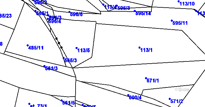 Parcela st. 113/1 v KÚ Krnsko, Katastrální mapa