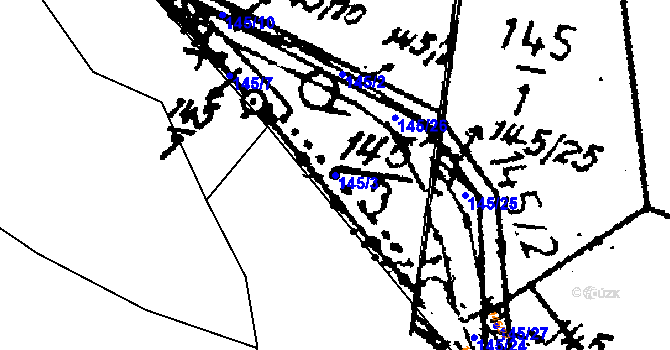 Parcela st. 145/3 v KÚ Krnsko, Katastrální mapa