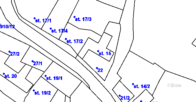 Parcela st. 15 v KÚ Krokočín, Katastrální mapa