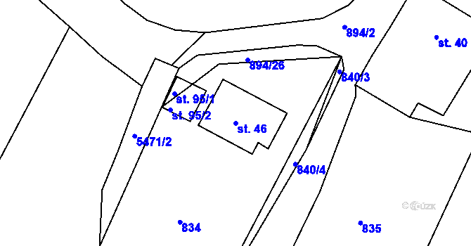 Parcela st. 46 v KÚ Krokočín, Katastrální mapa