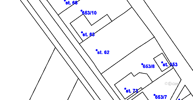 Parcela st. 62 v KÚ Krokočín, Katastrální mapa