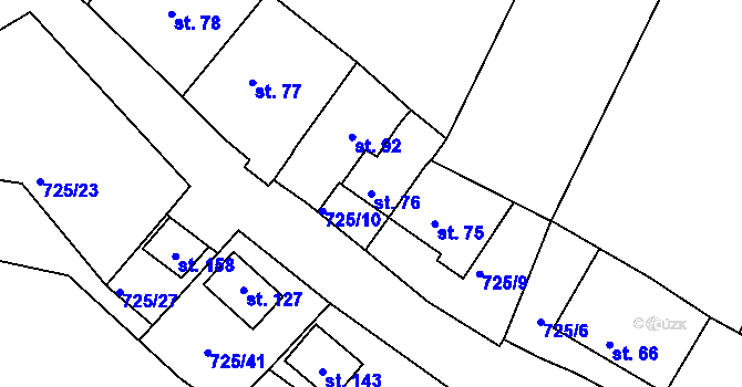Parcela st. 76 v KÚ Krokočín, Katastrální mapa