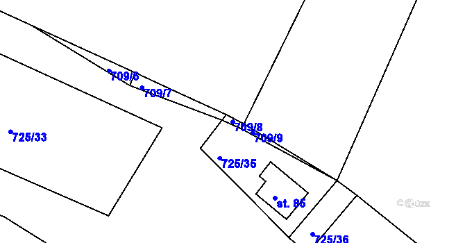 Parcela st. 709/8 v KÚ Krokočín, Katastrální mapa