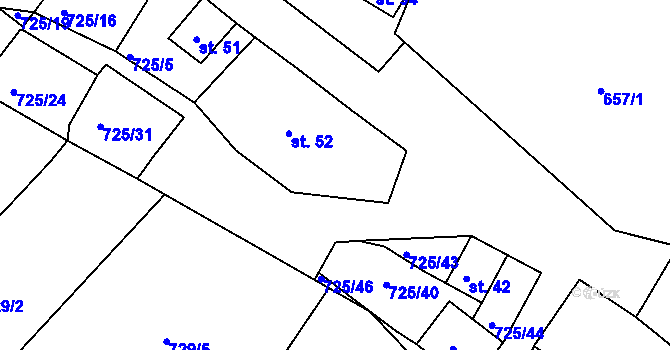 Parcela st. 725/4 v KÚ Krokočín, Katastrální mapa