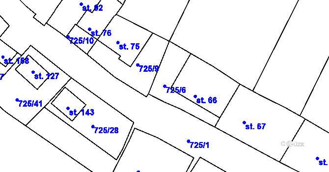 Parcela st. 725/6 v KÚ Krokočín, Katastrální mapa