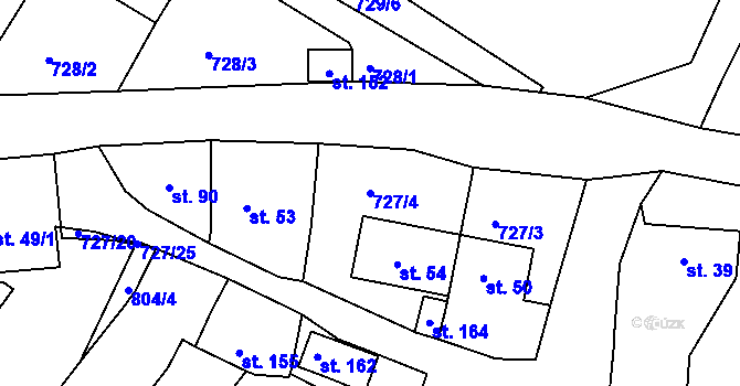 Parcela st. 727/4 v KÚ Krokočín, Katastrální mapa