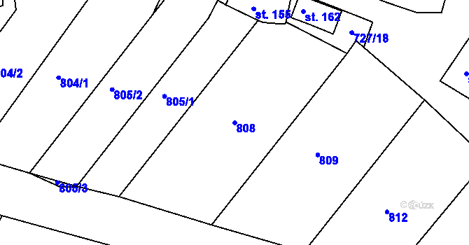 Parcela st. 808 v KÚ Krokočín, Katastrální mapa