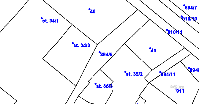 Parcela st. 894/6 v KÚ Krokočín, Katastrální mapa