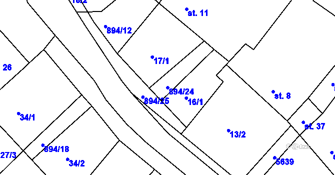 Parcela st. 894/24 v KÚ Krokočín, Katastrální mapa