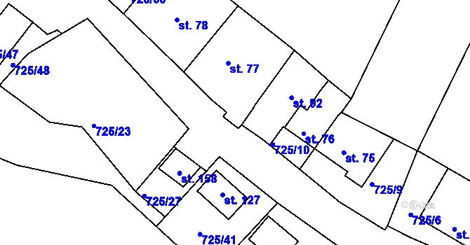Parcela st. 174 v KÚ Krokočín, Katastrální mapa