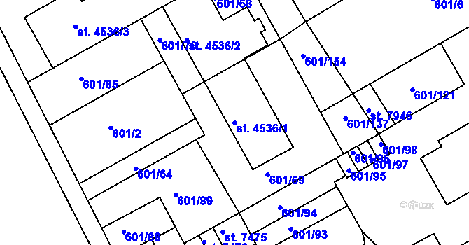 Parcela st. 4536/1 v KÚ Kroměříž, Katastrální mapa