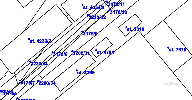 Parcela st. 4784 v KÚ Kroměříž, Katastrální mapa