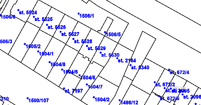 Parcela st. 5530 v KÚ Kroměříž, Katastrální mapa