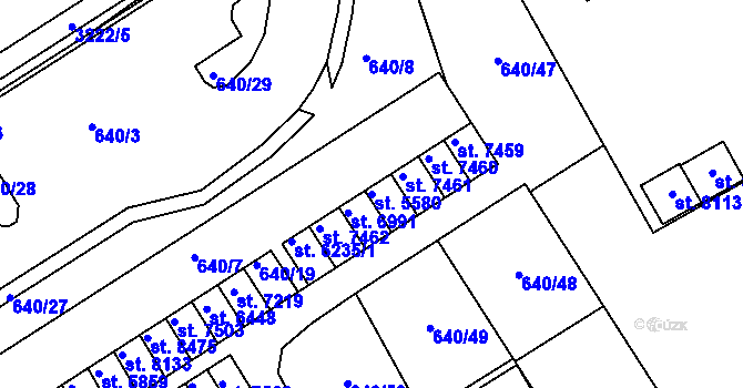 Parcela st. 5580 v KÚ Kroměříž, Katastrální mapa
