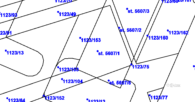 Parcela st. 5607/1 v KÚ Kroměříž, Katastrální mapa