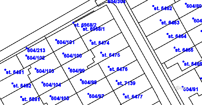 Parcela st. 6475 v KÚ Kroměříž, Katastrální mapa