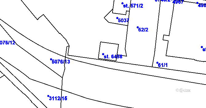 Parcela st. 6498 v KÚ Kroměříž, Katastrální mapa