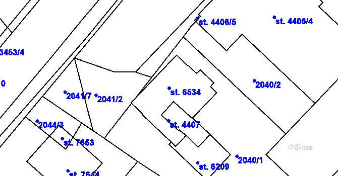 Parcela st. 6534 v KÚ Kroměříž, Katastrální mapa