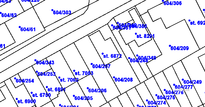 Parcela st. 6872 v KÚ Kroměříž, Katastrální mapa