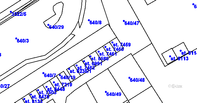 Parcela st. 7461 v KÚ Kroměříž, Katastrální mapa