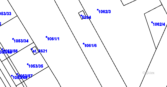 Parcela st. 1061/6 v KÚ Kroměříž, Katastrální mapa