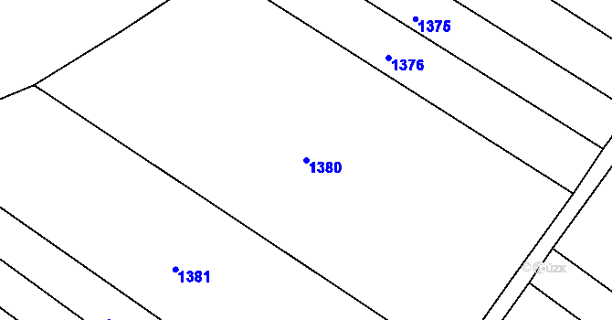 Parcela st. 1380 v KÚ Kroměříž, Katastrální mapa