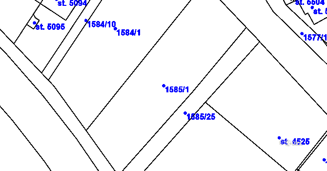 Parcela st. 1585/1 v KÚ Kroměříž, Katastrální mapa