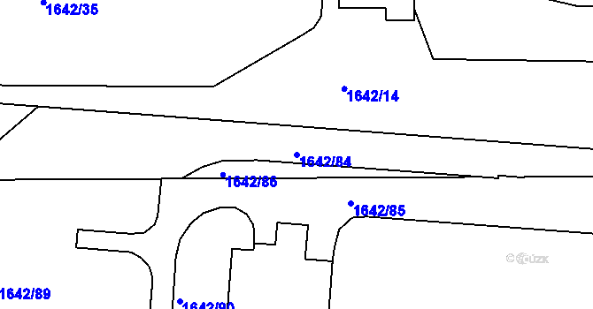 Parcela st. 1642/84 v KÚ Kroměříž, Katastrální mapa