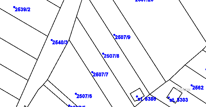 Parcela st. 2507/8 v KÚ Kroměříž, Katastrální mapa