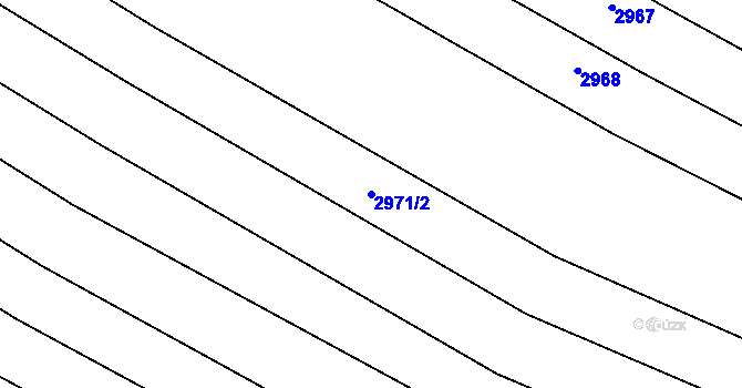 Parcela st. 2971/2 v KÚ Kroměříž, Katastrální mapa