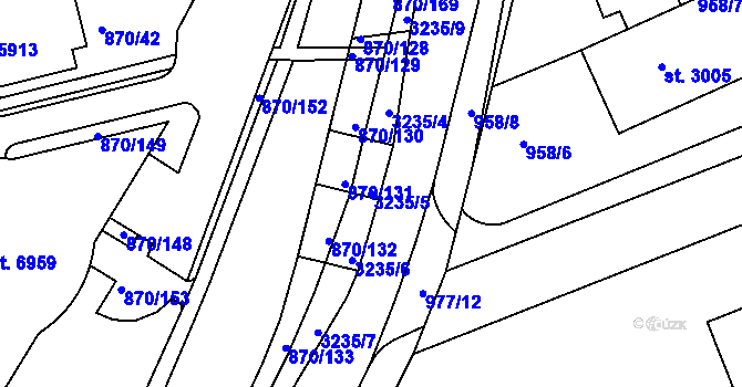Parcela st. 3235/5 v KÚ Kroměříž, Katastrální mapa