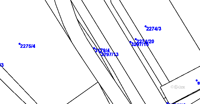 Parcela st. 3297/13 v KÚ Kroměříž, Katastrální mapa