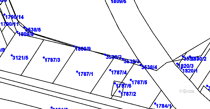 Parcela st. 3538/2 v KÚ Kroměříž, Katastrální mapa