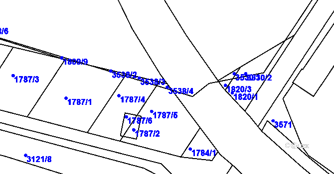Parcela st. 3538/4 v KÚ Kroměříž, Katastrální mapa