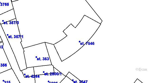 Parcela st. 7546 v KÚ Kroměříž, Katastrální mapa