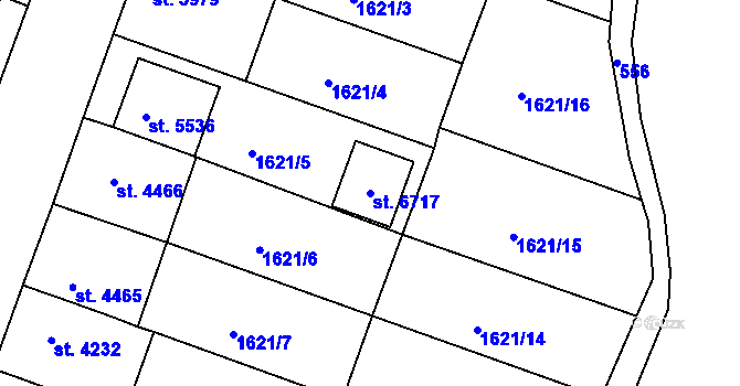 Parcela st. 6717 v KÚ Kroměříž, Katastrální mapa