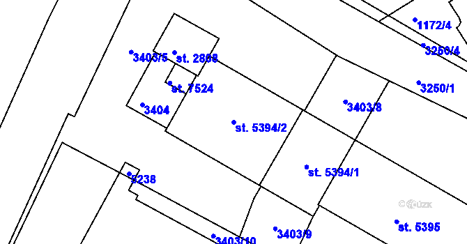 Parcela st. 5394/2 v KÚ Kroměříž, Katastrální mapa
