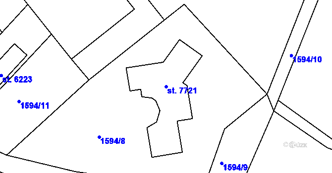 Parcela st. 7721 v KÚ Kroměříž, Katastrální mapa