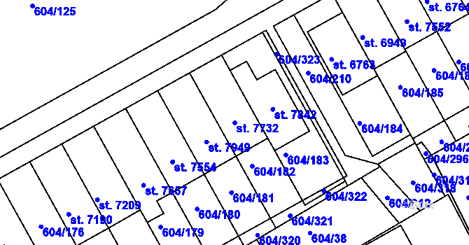Parcela st. 7732 v KÚ Kroměříž, Katastrální mapa