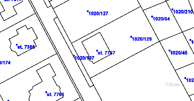 Parcela st. 7757 v KÚ Kroměříž, Katastrální mapa
