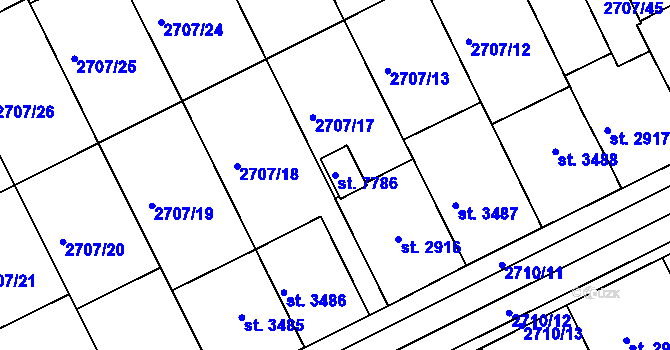 Parcela st. 7786 v KÚ Kroměříž, Katastrální mapa