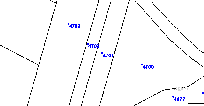 Parcela st. 4701 v KÚ Kroměříž, Katastrální mapa