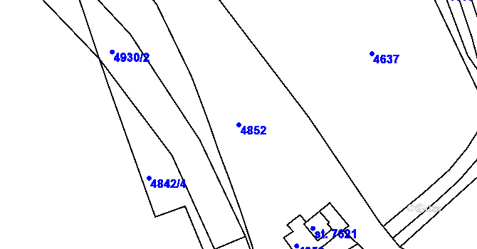 Parcela st. 4852 v KÚ Kroměříž, Katastrální mapa