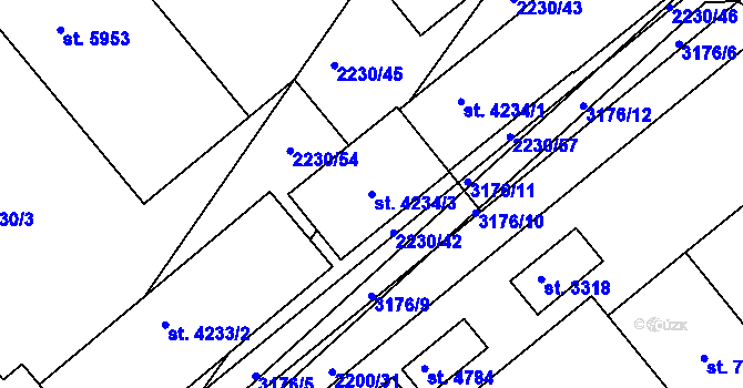 Parcela st. 4234/3 v KÚ Kroměříž, Katastrální mapa