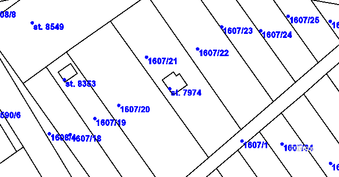 Parcela st. 7974 v KÚ Kroměříž, Katastrální mapa