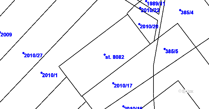 Parcela st. 8082 v KÚ Kroměříž, Katastrální mapa