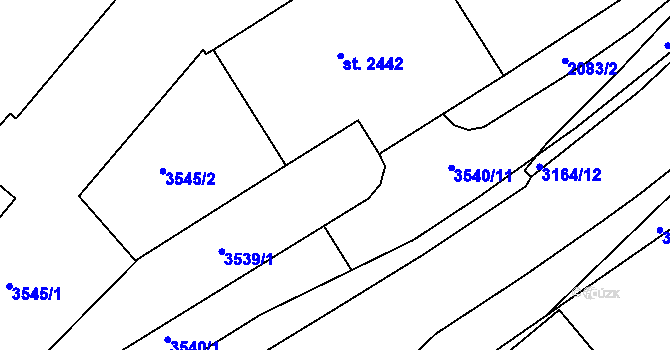 Parcela st. 3539/2 v KÚ Kroměříž, Katastrální mapa
