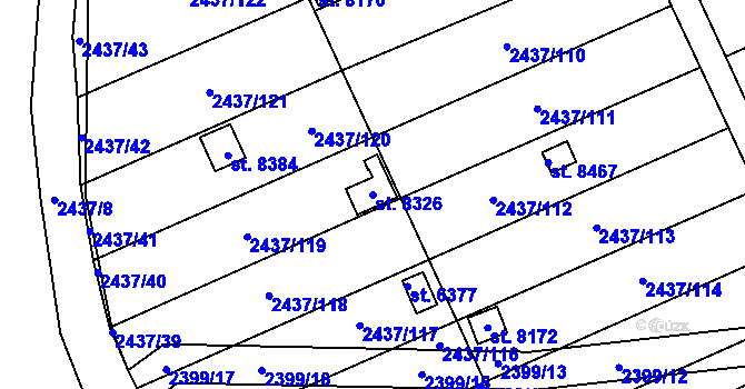 Parcela st. 8326 v KÚ Kroměříž, Katastrální mapa
