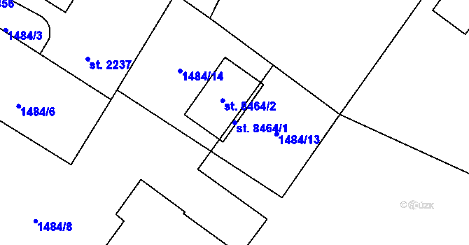 Parcela st. 8464/1 v KÚ Kroměříž, Katastrální mapa