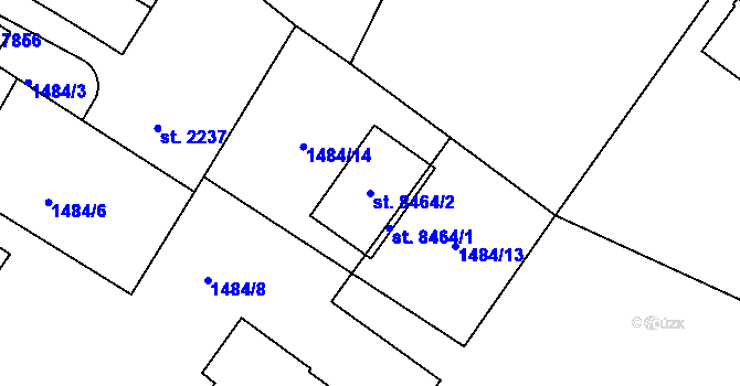 Parcela st. 8464/2 v KÚ Kroměříž, Katastrální mapa